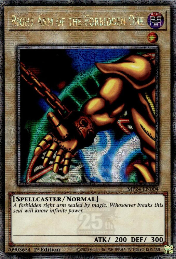 Right Arm of the Forbidden One (Quarter Century Secret Rare) (MP24-EN004) - Yu-Gi-Oh!