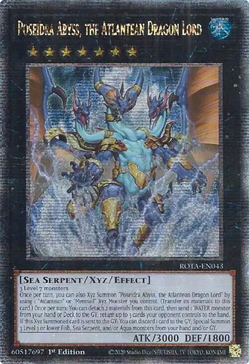 Poseidra Abyss, the Atlantean Dragon Lord (Quarter Century Secret Rare) [ROTA-EN043] Quarter Century Secret Rare - Yu-Gi-Oh!