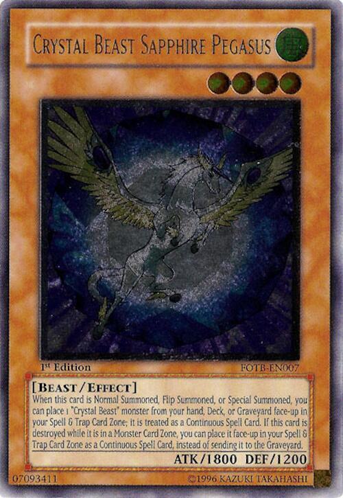 Crystal Beast Sapphire Pegasus (UTR) (FOTB-EN007) [Ultimate Rare] - Yu-Gi-Oh!