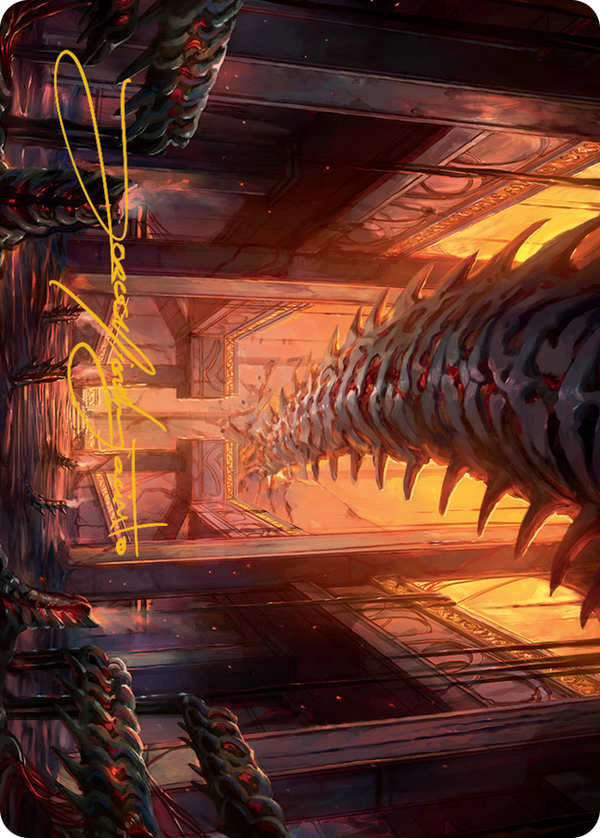 Bloodfell Caves Art Card (Gold-Stamped Signature) [March of the Machine Art Series] - Magic: The Gathering