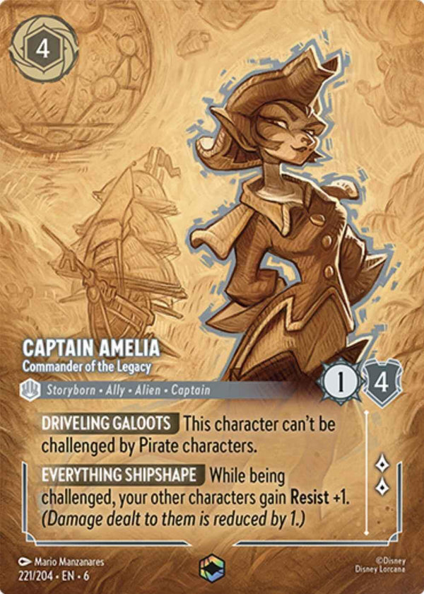 Captain Amelia - Commander of the Legacy (Enchanted) (221/204) [Azurite Sea] - Disney