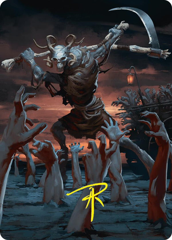 Abyssal Harvester Art Card (34/54) (Gold-Stamped Signature) [Foundations Art Series] - Magic: The Gathering