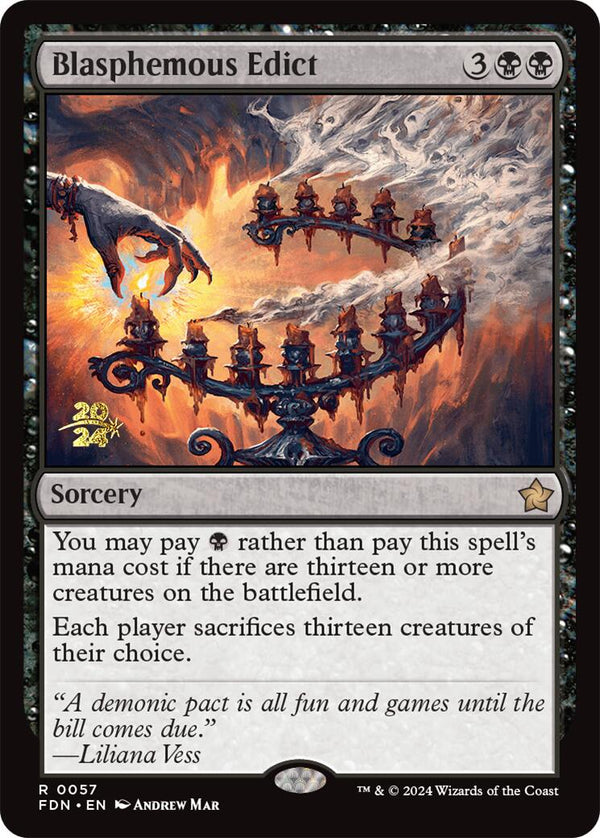 Blasphemous Edict [Foundations Prerelease Promos] - Magic: The Gathering