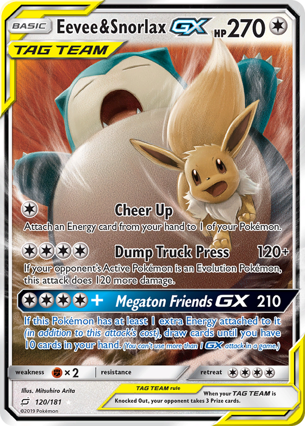 Eevee & Snorlax GX (120/181) [Sun & Moon: Team Up] - Pokémon