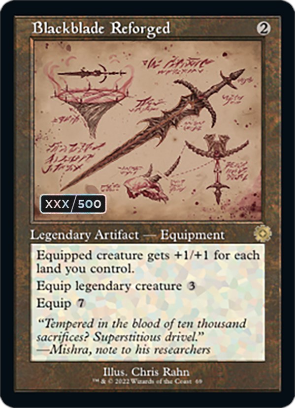 Blackblade Reforged (Retro Schematic) (Serialized) [The Brothers' War Retro Artifacts] - Magic: The Gathering