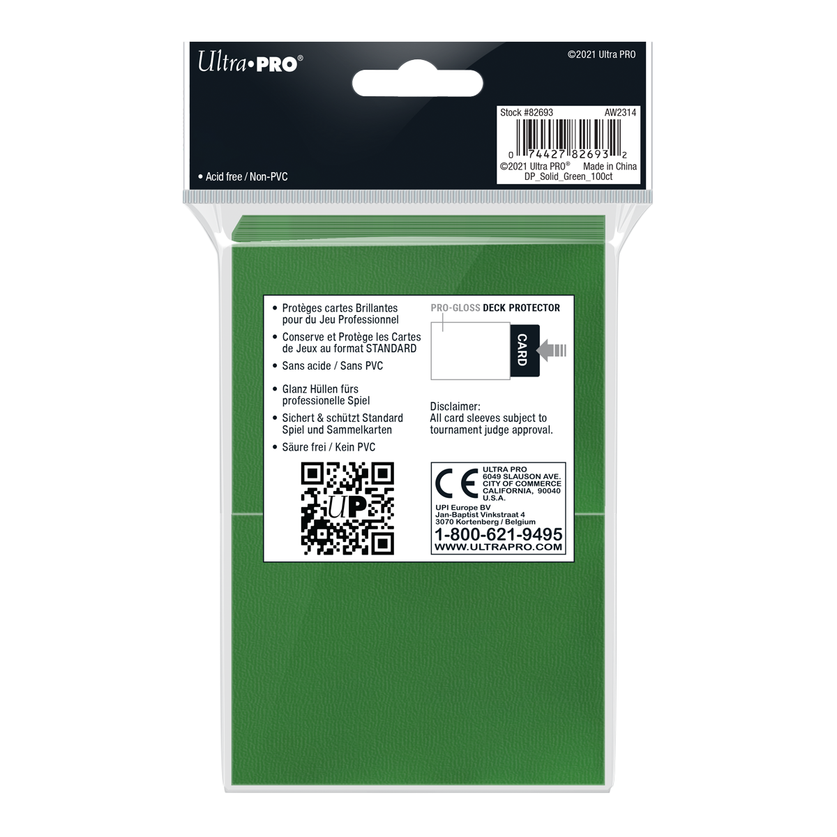 Ultra PRO: Standard 100ct Sleeves - PRO-Gloss (Green)
