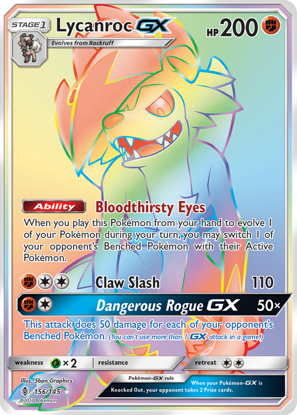 Lycanroc GX (156/145) [Sun & Moon: Guardians Rising] - Pokémon