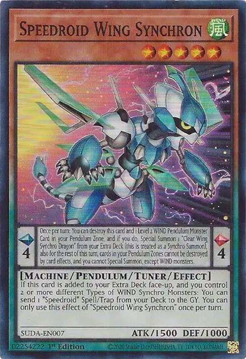 Speedroid Wing Synchron [SUDA-EN007] Super Rare - Yu-Gi-Oh!