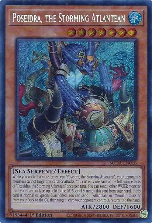 Poseidra, the Storming Atlantean [SUDA-EN016] Secret Rare - Yu-Gi-Oh!