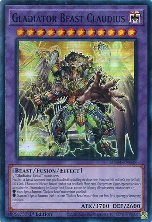 Gladiator Beast Claudius [SUDA-EN038] Super Rare - Yu-Gi-Oh!