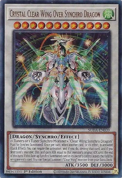 Crystal Clear Wing Over Synchro Dragon [SUDA-EN039] Ultra Rare - Yu-Gi-Oh!