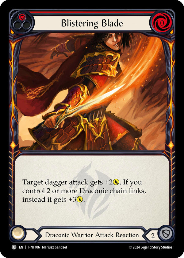 Blistering Blade (Red) [HNT106] (The Hunted)  Rainbow Foil - Flesh And Blood