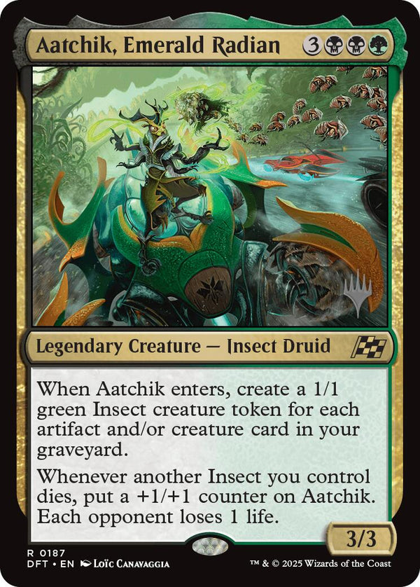 Aatchik, Emerald Radian (Promo Pack) [Aetherdrift Promos] - Magic: The Gathering