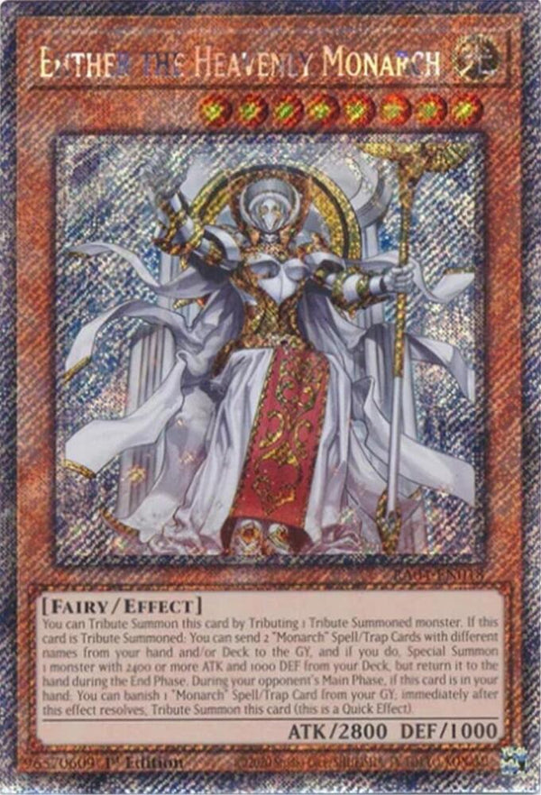 Ehther the Heavenly Monarch (Platinum Secret Rare) (RA04-EN018) - Yu-Gi-Oh!