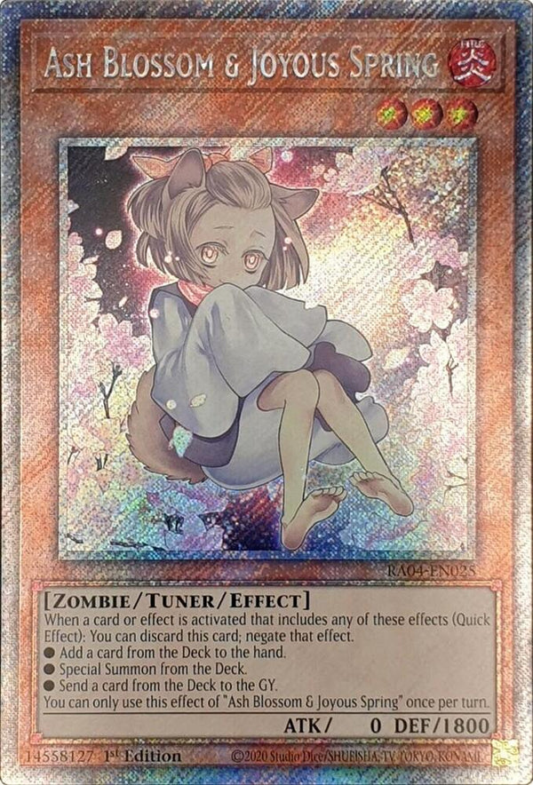 Ash Blossom & Joyous Spring (Alternate Art) (Platinum Secret Rare) (RA04-EN025) - Yu-Gi-Oh!