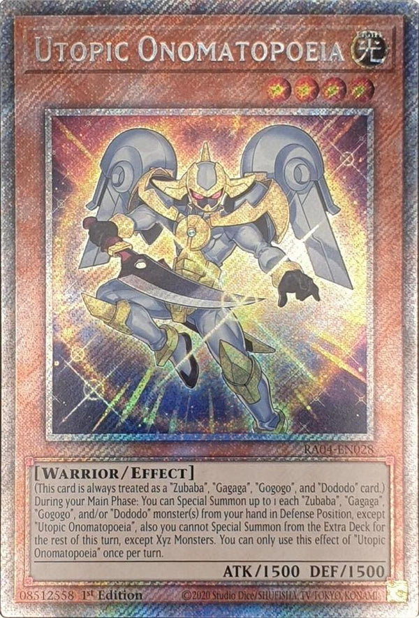 Utopic Onomatopoeia (Platinum Secret Rare) (RA04-EN028) - Yu-Gi-Oh!