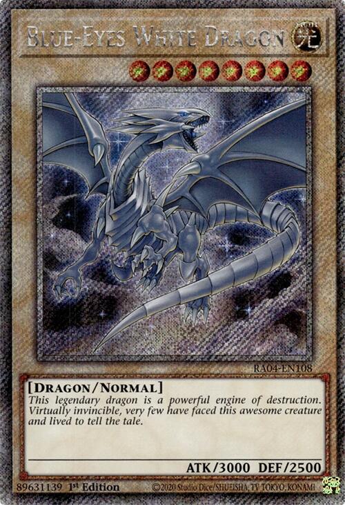 Blue-Eyes White Dragon (8th Art) (Platinum Secret Rare) (RA04-EN108) - Yu-Gi-Oh!
