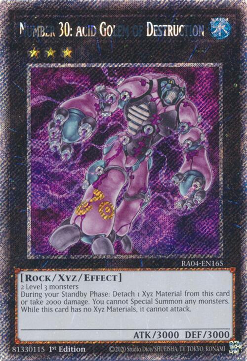 Number 30: Acid Golem of Destruction (Platinum Secret Rare) (RA04-EN165) - Yu-Gi-Oh!
