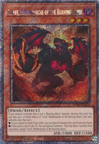 Graff, Malebranche of the Burning Abyss [RA04-EN234] Platinum Secret Rare