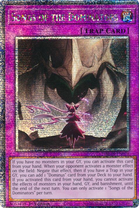 Songs of the Dominators [ALIN-EN078] Quarter Century Secret Rare - Yu-Gi-Oh!