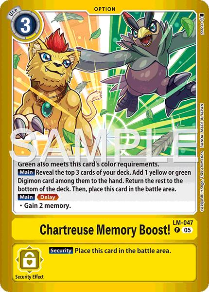 Chartreuse Memory Boost! [LM-047] (Limited Card Pack -Billion Bullet-) [Limited Card Pack -Billion Bullet-] - Digimon