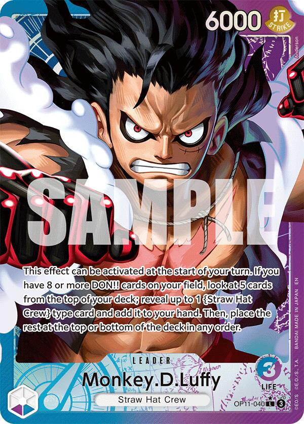 Monkey.D.Luffy (040) (Alternate Art) [A Fist of Divine Speed] - Bandai