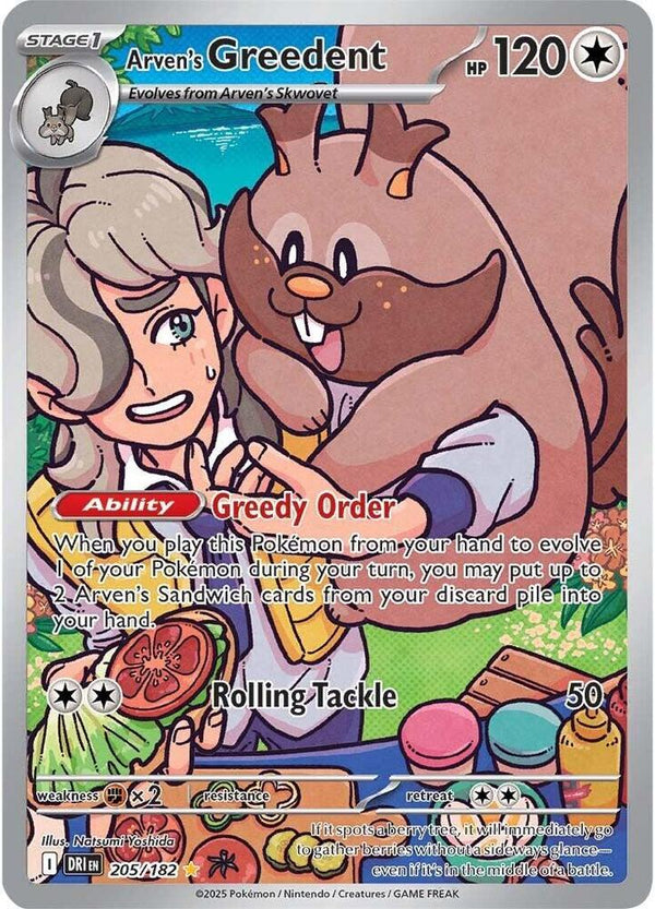 Arven's Greedent - 205/182 (DRI 205/182) - Pokémon