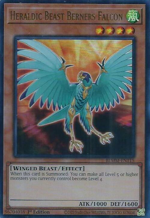 Heraldic Beast Berners Falcon (BLMM-EN115) [Ultra Rare] - Yu-Gi-Oh!