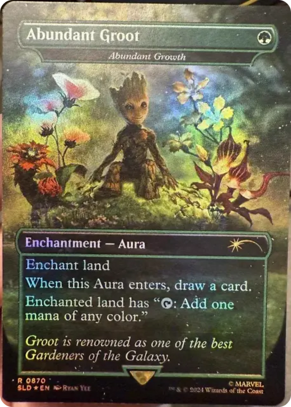 Abundant Groot - Abundant Growth (Rainbow Foil) [Secret Lair Drop Series] - Magic: The Gathering