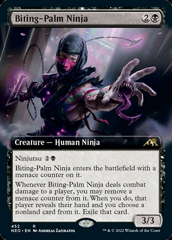 Biting-Palm Ninja (Extended Art) [Kamigawa: Neon Dynasty] - Magic: The Gathering