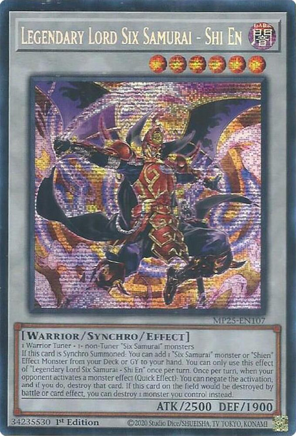 Legendary Lord Six Samurai - Shi En (MP25-EN107) [Prismatic Secret Rare] - Yu-Gi-Oh!