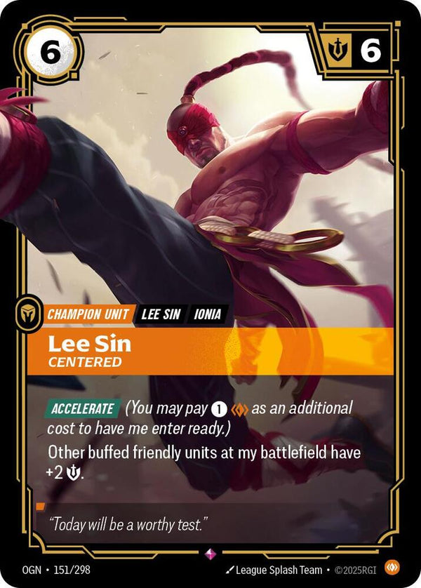Lee Sin, Centered - Riftbound: League of Legends TCG