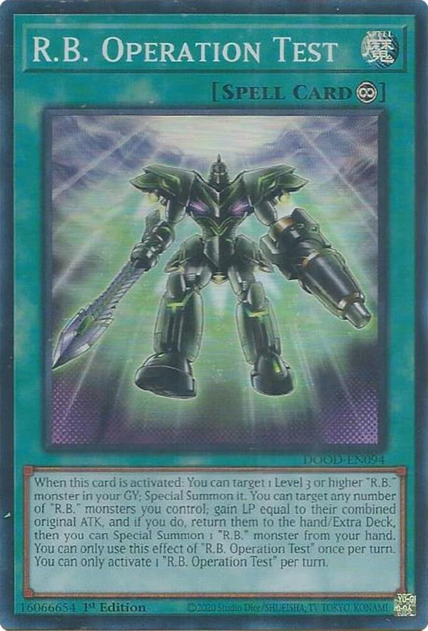 R.B. Operation Test (DOOD-EN094) [Super Rare] - Yu-Gi-Oh!