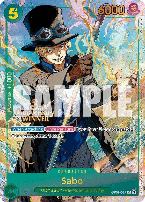 Sabo (OP09-027) (3rd Anniversary Winner) [One Piece Promotion Cards]
