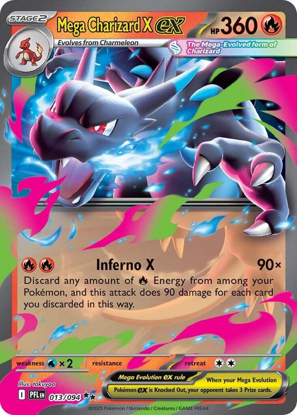 Mega Charizard X ex (013/094) [Mega Evolution: Phantasmal Flames] - Pokémon