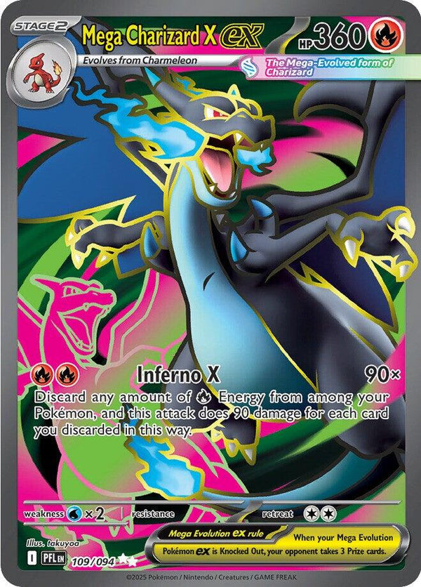 Mega Charizard X ex (109/094) [Mega Evolution: Phantasmal Flames] - Pokémon
