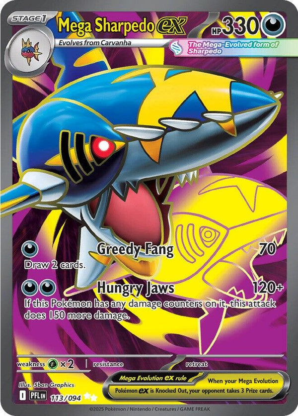 Mega Sharpedo ex (113/094) [Mega Evolution: Phantasmal Flames] - Pokémon