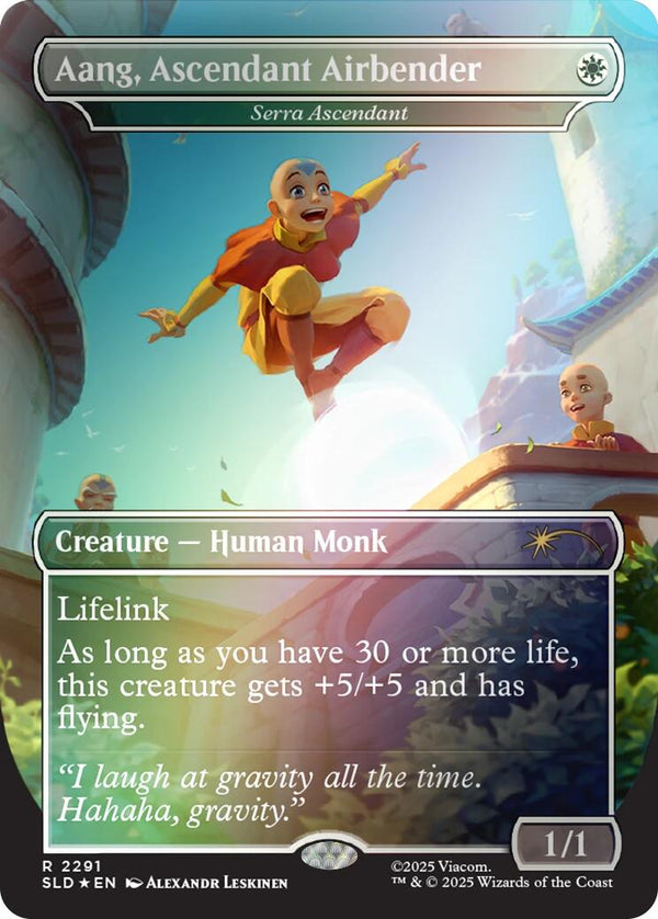 Aang, Ascendant Airbender - Serra Ascendant (Rainbow Foil) [Secret Lair Drop Series] - Magic: The Gathering