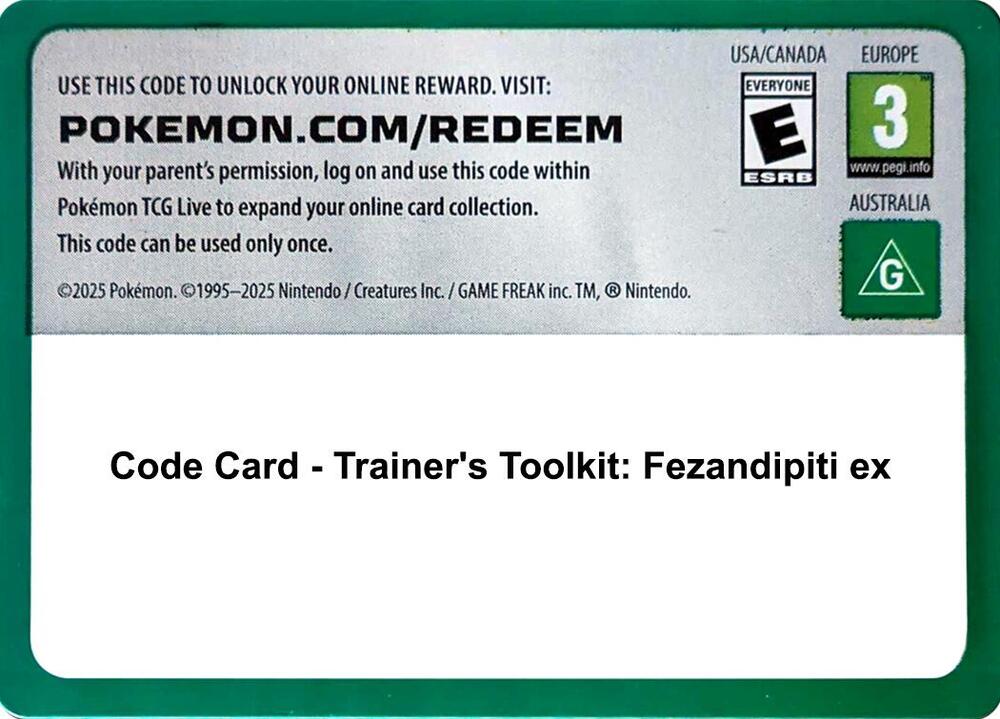 Code Card - Trainer's Toolkit: Fezandipiti ex