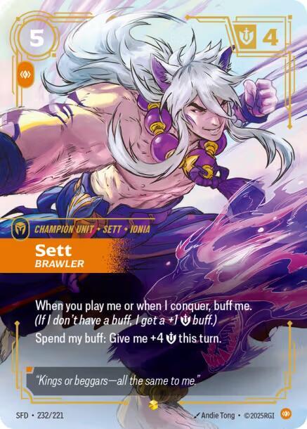 Sett, Brawler (Overnumbered) - Riftbound: League of Legends TCG
