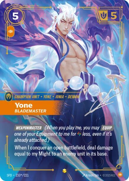 Yone, Blademaster (Signature) - Riftbound: League of Legends TCG