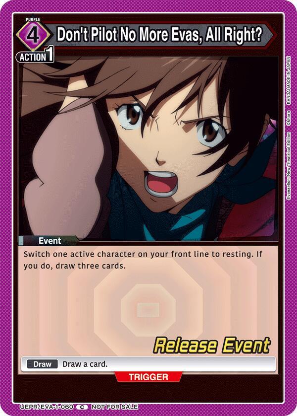 Don't Pilot No More Evas, All Right?