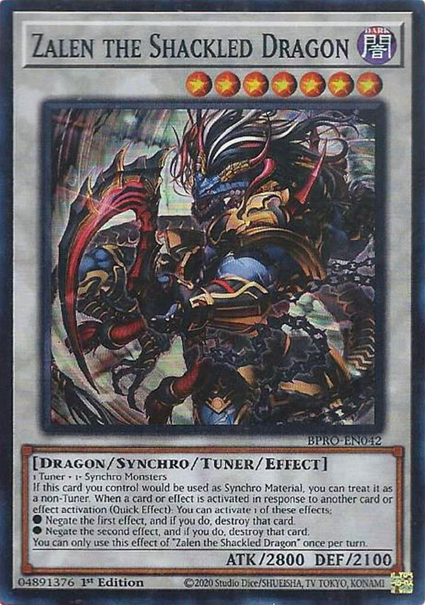 Zalen the Shackled Dragon [BPRO-EN042] Super Rare - Yu-Gi-Oh!