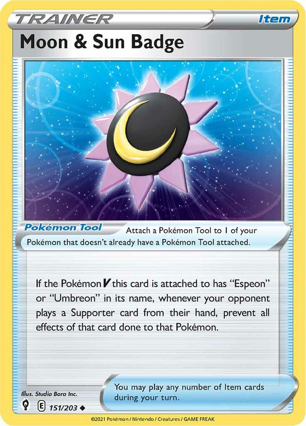 Moon & Sun Badge (151/203) [Sword & Shield: Evolving Skies] - Pokémon