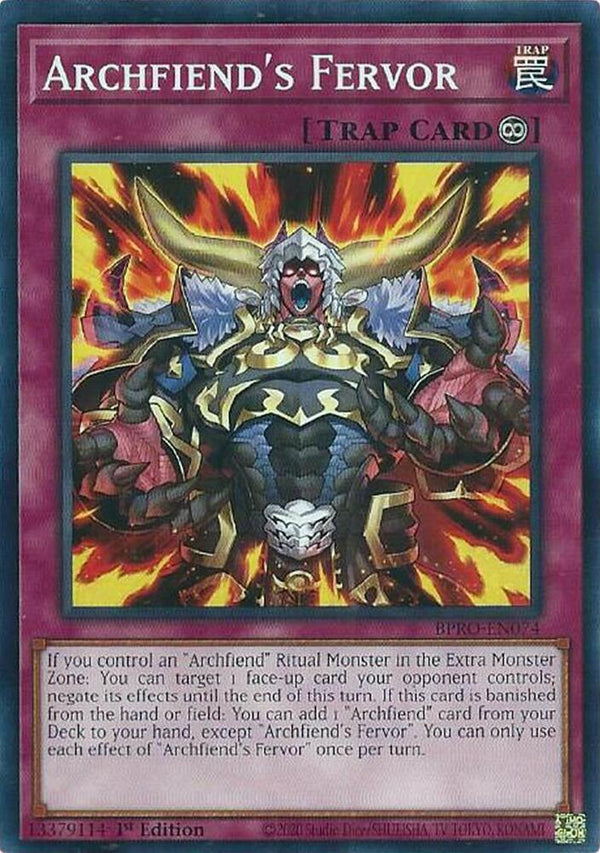 Archfiend's Fervor (BPRO-EN074) [Common] - Yu-Gi-Oh!