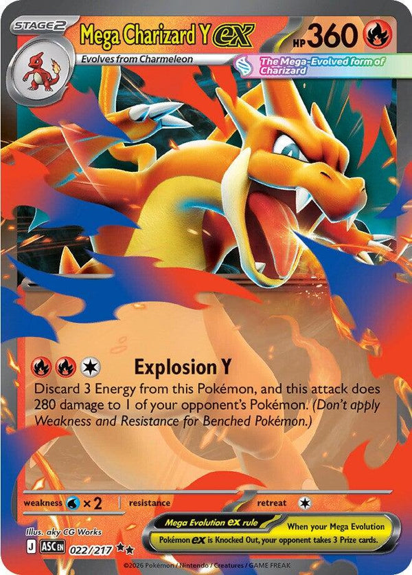 Mega Charizard Y ex (022/217) [Mega Evolution: Ascended Heroes] - Pokémon