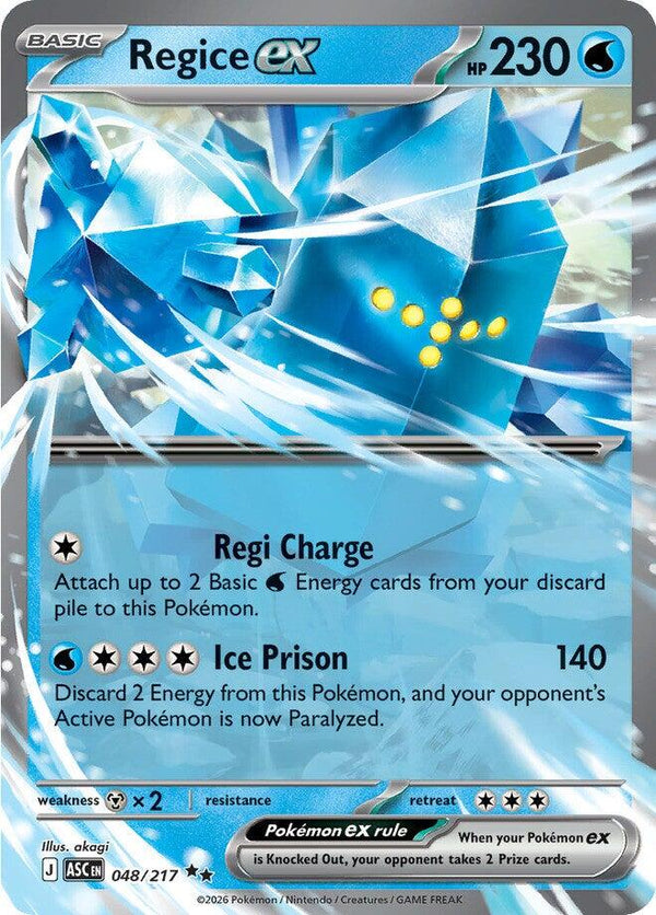 Regice ex (048/217) [Mega Evolution: Ascended Heroes] - Pokémon