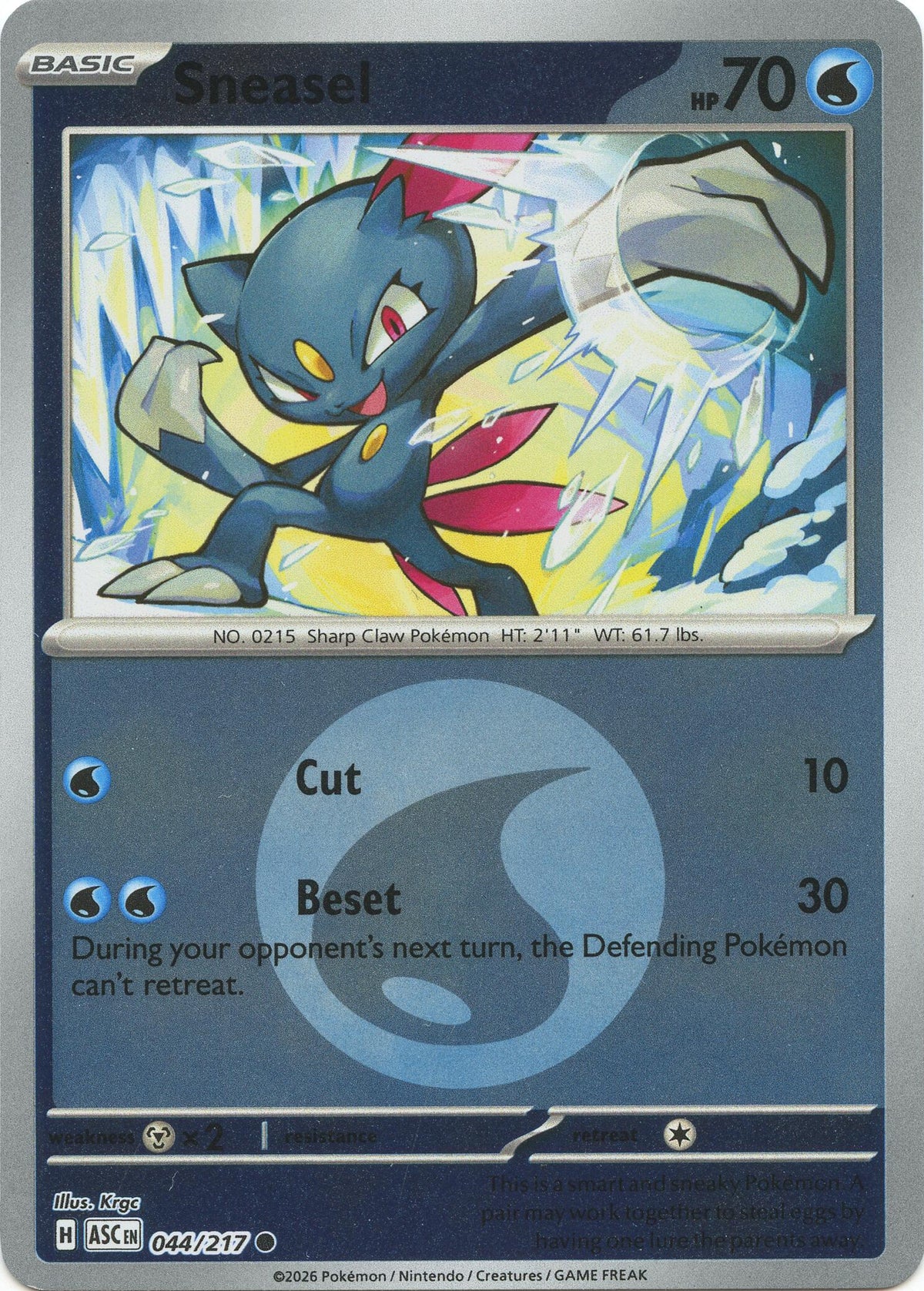 Sneasel (044/217) (Energy Symbol Pattern) [Mega Evolution: Ascended Heroes]