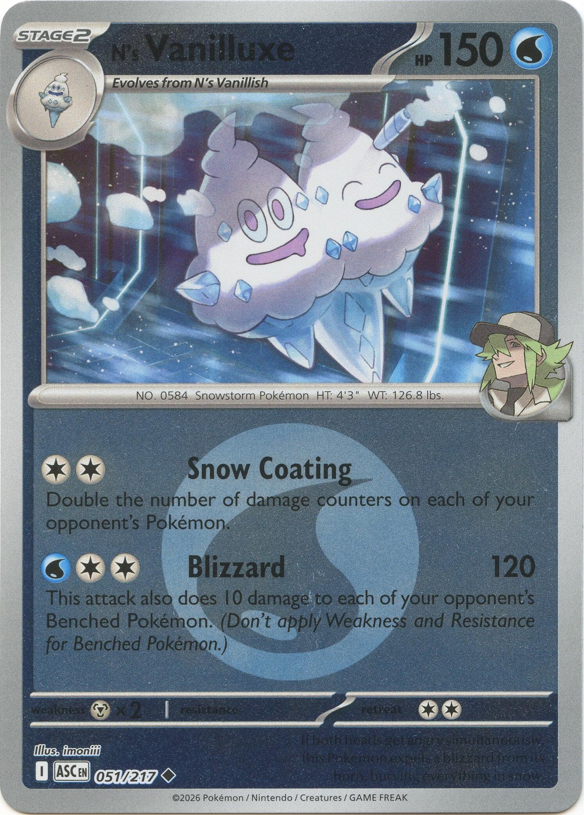 N's Vanilluxe (051/217) (Energy Symbol Pattern) [Mega Evolution: Ascended Heroes]