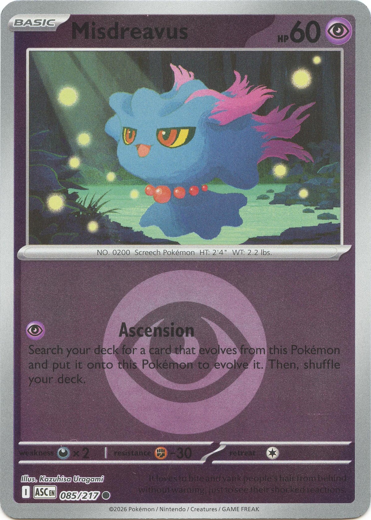 Misdreavus (085/217) (Energy Symbol Pattern) [Mega Evolution: Ascended Heroes]